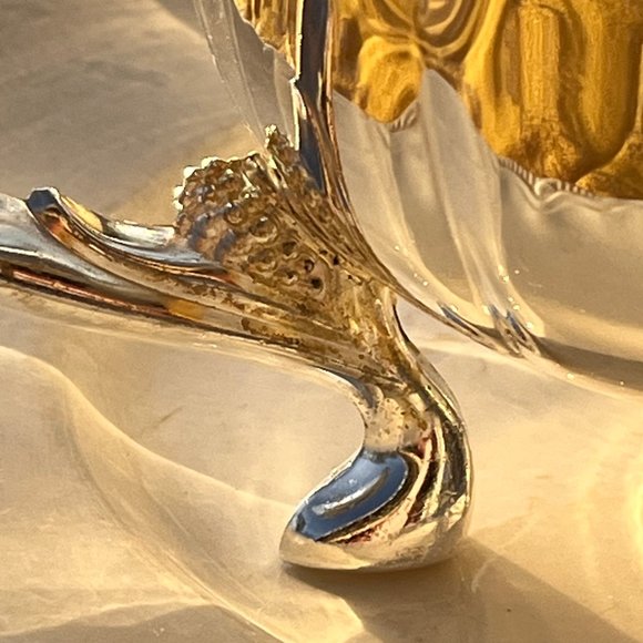 NIB Vintage Silverplated Lotus Shaped 3 Candle Flower Holder - Picture 6 of 9